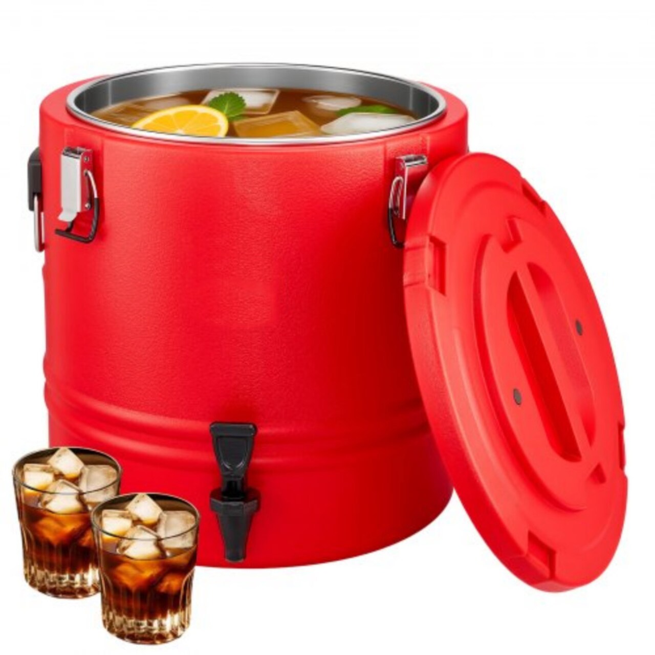 Insulated Beverage Dispenser with Spigot Thermal Hot Cold Drink Server Stainless Steel